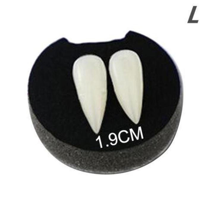 Halloween Cosplay Vampire Fangs Werewolf Teeth Fancy Dress Costume Accessory Tooth#19mm