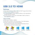 USB to HDMI Adapter, USB 3.0 to HDMI Cable Multi-Display Video Converter,USB 3.0/2.0 to HDMI 1080P Video Graphics Cable Converter with Audio for PC Laptop Projector Monitor HDTV Chromebook. 