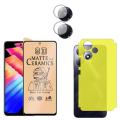 BROTECT Pack of 3 - Infinix Hot 30 Play NFC Ceramic Matte Screen Protector PUBG Gaming Glass 9D 21D + Back Jelly Protector Soft Hydrogel Film + Camera Lens Protector For hot30 play - Transparent. 