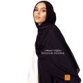 Arabic Saudi Scarf Stoles Dupattas Wool Chiffon Dupattas Stoles With Leather Patch High-quality fabric, Lightweight feel and effortless drape Hijabs/Scarves/Stoler for Girls/Women |Bidoonessma -Black Chiffon Dupatta For Girls/Ladies Stitched 1 pcs only. 