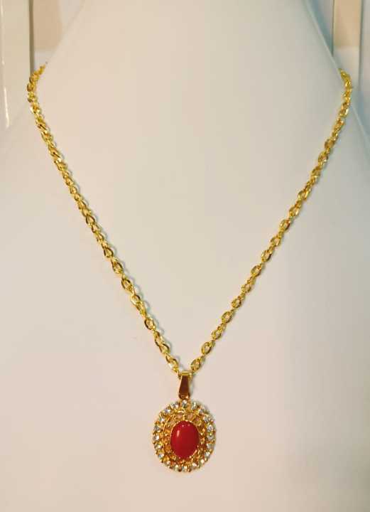 Golden%20Alloy%20Chain%20with%20Stone%20Locket/Necklace%20Specially%20gift%20for%20Girls%20/%20women%20-%20Image%204