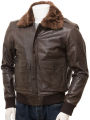 Mens Antique Brown Leather Flight Jacket Bolberry. 
