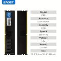 EAGET 8GB/16GB DDR4 2666MHz 3200Mhz RAM 1.2V UDIMM, High-Performance, Low Voltage, Compatible with Intel & AMD Motherboards for Desktops. 
