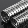 1M 4-13mm 304 Stainless Steel Corrugated Pipe Wire Line Cable Conduit Protect Threaded Hose Rat-proof Pipe Sleeve Home Hardware. 