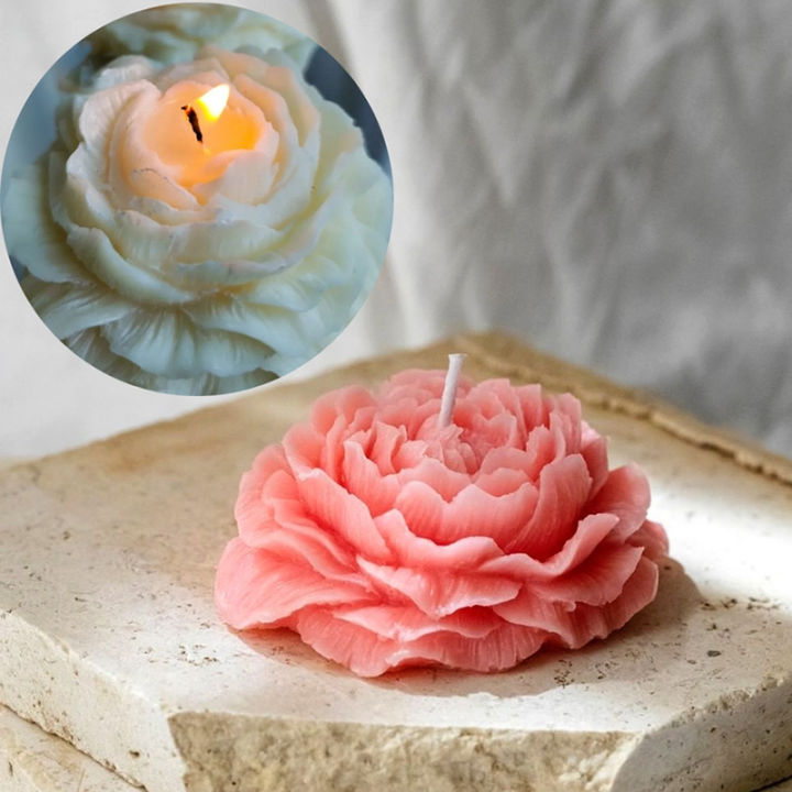 Peony Rose Flower Scented Candle Silicone Mold DIY Petal Diffuser Stone Handmade Soap Gypsum Glue Mold