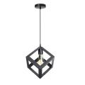 1 Pack Square Matte Black Pendant Light Fixtures Over Kitchen Island, Hanging Ceiling Lights, E26/E27 Medium Base, Bulbs not Included.. 