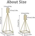 Geometric Wire Taper Candle Holders Candlestick Holder Set of 2, Modern Minimalist Decorative Centerpiece for Fireplace Mantel Coffee Tabletop Counter, Gold/Black Finish Customized by ZMT Traders. 