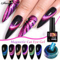 New Monja 8ml Nail Art Double Light Cat Eye Magnetic Gel Glitter Nail Art Polih oak Off UV LED Gel Varnih DIY Nail Art Tool. 