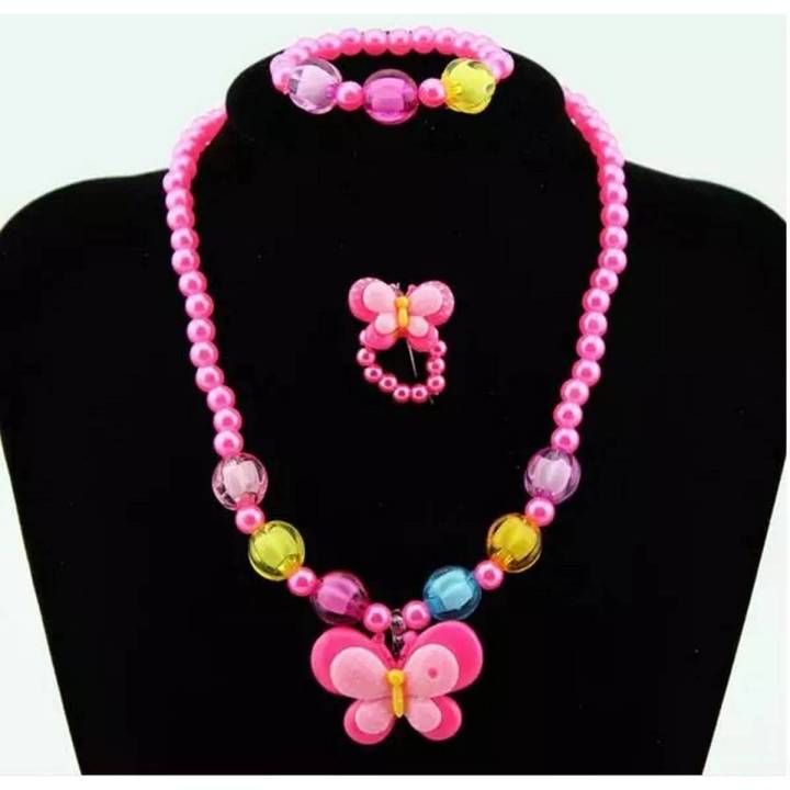 Candy Beads Resin Plastic Kids Jewelry Set for Children Flower Pendants Cute Necklace set
