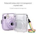 Clear Camera Case Bag For Fujifilm Instax Mini 8/8+/9 Mini 7s 7c 11 Instant Transparent Film Camera Crystal Shockproof Cover Box with Rainbow Shoulder Strap. 