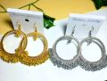 2pcs, Metal UV Resin Jhumka Earrings / Bezel / Blank Pendant, about 45mm, DIY Art & Craft.. 