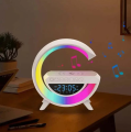 LED Display Wireless Phone Charger Bluetooth Speaker With Seven Color Selections, Alarm Clock, FM Radio. 