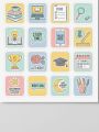 Study Stickers Designs pack of 16 stickers Study gram Planner Stickers Study Motivation 2 inch x 2 inch each size Student Sticker  Academic Planner & Journal Decals Laptop & Mobile Back Cover Cute Study Icon Stickers Back to School Time Essentials Sticker. 