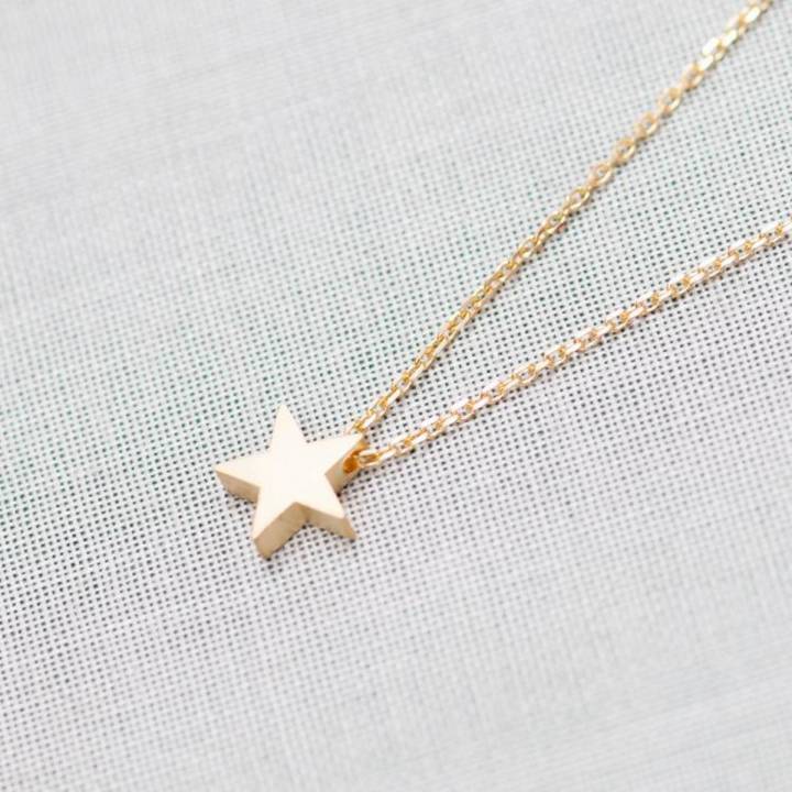 World Wide Gold Star Necklace Pendant for Girls & Women