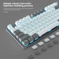 Neon Light Gaming Keyboard - Mechanical Keyboard Blue Switch Wired Mini Single Light Keyboard 87 Keys With Out Numpad - Neon Light Mechanical Keyboard With 2 Colour in 1 Black & White/Grey - Detachable USB Wired For Professional Gaming. 