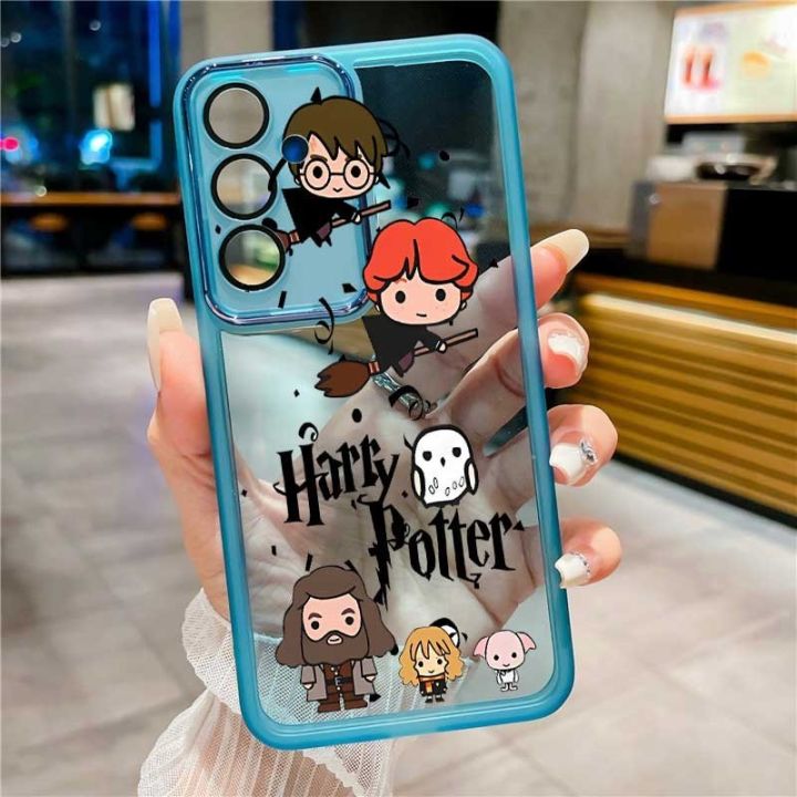 Samsung Galaxy A55 A35 A25 A15 5G A05 A05s Fashion Harry Potter Wand Phone Case Silicon Plated Camera Frame Case Shockproof Cover