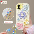 VRQR Wave Edge Casing for Xiaomi Redmi A1 A2 Plus Phone Case Oil New Painting style Pattern Candy Bracelet Cover POCO C50 C51. 