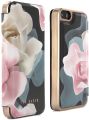 Ted Baker iPhone SE (2016) / 5S Case - Luxury Folio Case/Cover in Flower Design for Women with Built-in Interior Mirror - Porcelain Rose - Black. 