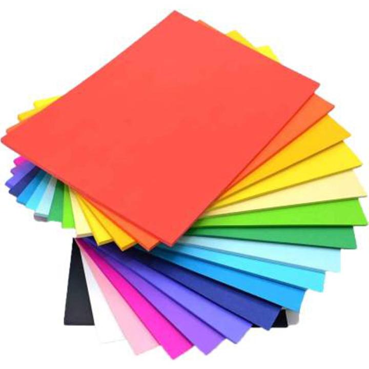 Colour Paper A4 Size 100 Sheets Mixcolour Printing Paper | Daraz.pk