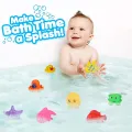 4/6/11 Pcs - Soft Rubber Baby Cute Animals Bath Toys Set - Whistle Water Animal Floating Toy For Kids Boys and Girls - Swimming Float Squeeze Sound Kids Wash Play Funny Gift. 