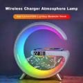 G63 G Shaped Lamp - Bluetooth Speaker For PC & Mobile - 15W Wireless Charger - Digital Alarm Clock - Mini Portable Speaker - Lamp For Bedroom Side Table & Study Table - Night Light - Show Piece For Room Decoration. 