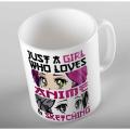 Anime Girl Mug Just A Girl Who Loves Anime Japanese adjustable cup. 