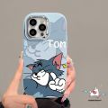 Fashion Brand Disney Lovely Cat Mouse Tom Jerry Cartoon Couples Phone Case Compatible for IPhone 15 11 14 13 12 Pro Max XR X 7 8 Plus XS Max Creative Luxury Electroplate Metal Lens Soft Cover. 