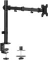 Single Monitor Arm Desk Mount, Holds Screens up to 22 inch Regular and 28 inch Ultrawide, Fully Adjustable Stand with C-Clamp and Grommet Base, VESA 75x75mm or 100x100mm, Black. 