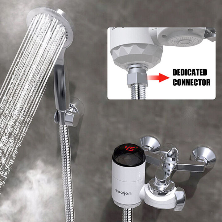 Free Installation Instant Electric Water Heater Tap, 3s Fast Heating Digital Display, Hot Water Faucet Heater, Heating Faucet Tankless Instantaneous Water Heater 220 V