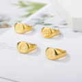 Alphabet A- Z Letter Ring 18k Gold Chunky Name Irregular Gold Ring Adjustable Initial Ring. 