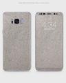 Samsung S8 Phone Skin Front Back And Sides Grey Suede Leather Velvet Texture Skin. 