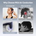 Bone Conduction Mu6 Ring Open Ear Air Conduction Headphones, Wireless Bluetooth Headphones with Microphone, Sweat Resistant Sports Headphones, 10+ Hours Playtime Headset for Music/Gaming//Running/Working. 