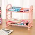 Plastic Desktop Organizer Double Layer Hollow Shelf For Cosmetics, Finishing, Kids, Kitchen And Bathroom Accessories Storage Rack 2 Tier Shelf Holder. 