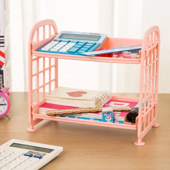 Plastic%20Desktop%20Organizer%20Double%20Layer%20Hollow%20Shelf%20For%20Cosmetics,%20Finishing,%20Kids,%20Kitchen%20And%20Bathroom%20Accessories%20Storage%20Rack%202%20Tier%20Shelf%20Holder%20-%20Image%202