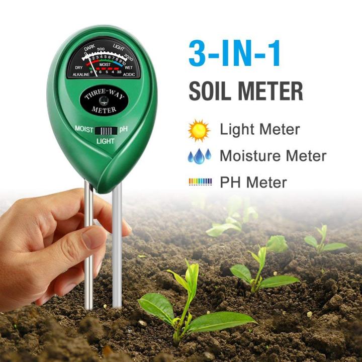 3 in1 Plant Flowers Soil PH Tester / Moisture / Light Meter Gardening Supplies PH Soil Planting Monitoring Instrument
