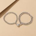 Magnet Heart Same Couple Bracelets- Stainless Steel Magnetic Bracelet for Girls. 