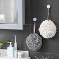 Bathroom Chenille Hand Towels Wipe Hand Towel Ball Kitchen with Hanging Loops Quick Dry Soft Absorbent Microfiber Towels. 