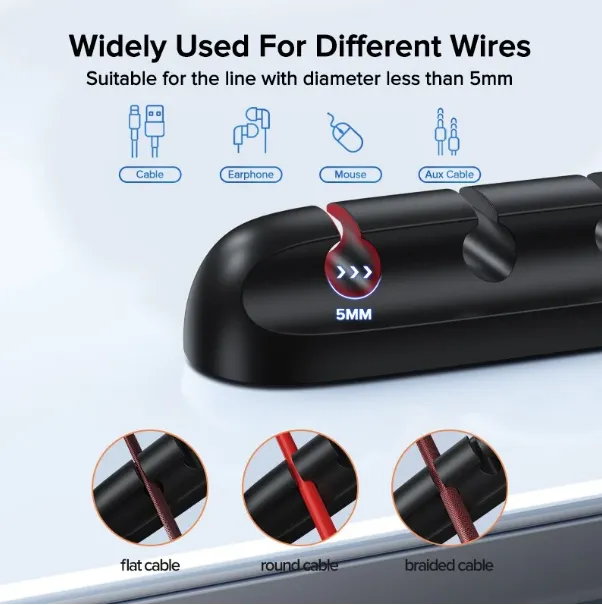 Home%20Accessories%20Cable%20Organizer%20Management%20Wire%20Holder%20Flexible%20USB%20Cable%20Winder%20Tidy%20Silicone%20Clips%20For%20Mouse%20Keyboard%20Earphone%20Protector%20-%20Black%20-%201pc%20-%20Image%204