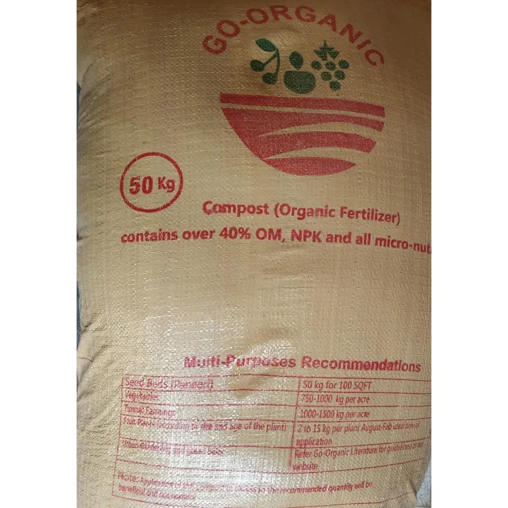Go-Organic 50Kg Organic Compost and Multipurpose Fertilizer for Plants, Lawn and Garden