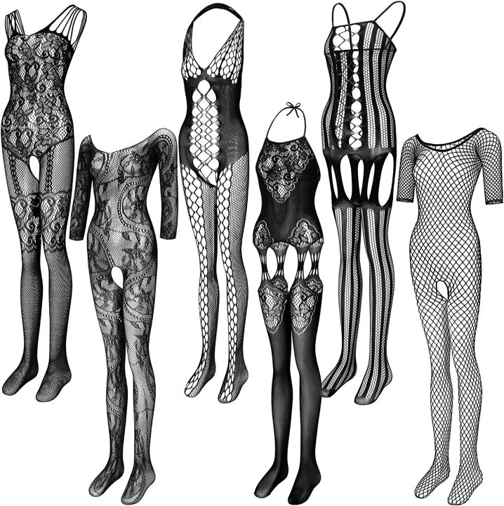 Women Seamless Full Body Suit For Girls Nighty Sexy Body Stocking Black Spandex Lingerie For Women's Lingerie Dress Extreme-Sexy Full Net Bodysuit For Women Night Suit for Girls in Random Designs Fits S M L XL XXL