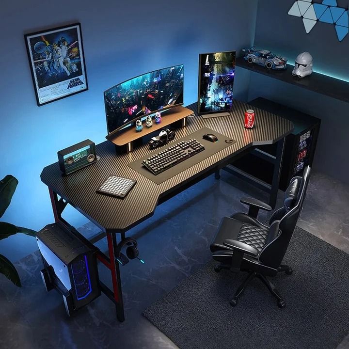 Modern Computer Table Gaming Desk with Shelves | Daraz.pk