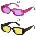 European American Classic Squares Women Sun Glasses Lady Retro Fashion Shading Eyewear Sunglasses for Delicate Women Outdoor Rectangular Small Frame Colorful Transparent Orange Sunglasses. 