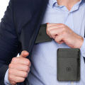 BrushnBlade Premium Leather Card Holder in Plain & Textured Black – Slim Minimalist Wallet with Stud Closure and Dual Card Pockets. 