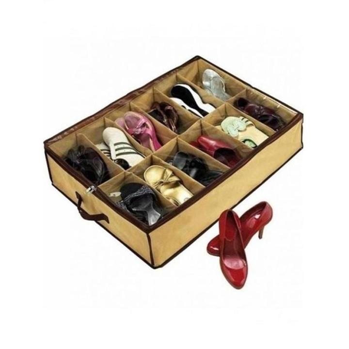 Under Bed Shoes Organizer - Brown