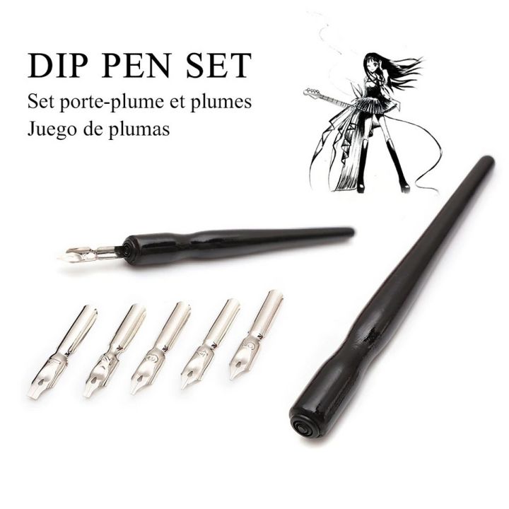 Stationery Set Manga Pen Dip Calligraphy Drawing Tool 4 Nib sat