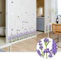 Beautiful Flower Lavender Butterfly Baseboard Decorative Home Wall Sticker Decal. 