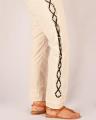 Beige Trouser with Piping. 