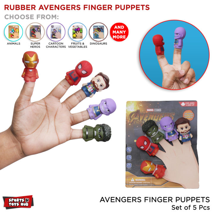 Pack of 5 Finger Puppets For Kids Hand Puppet Animal Learning Toy, Toddlers Rubber Toys For Baby Girl & Boy Finger Rubber Finger Puppet Toys Gifts For Children Story Telling Toys