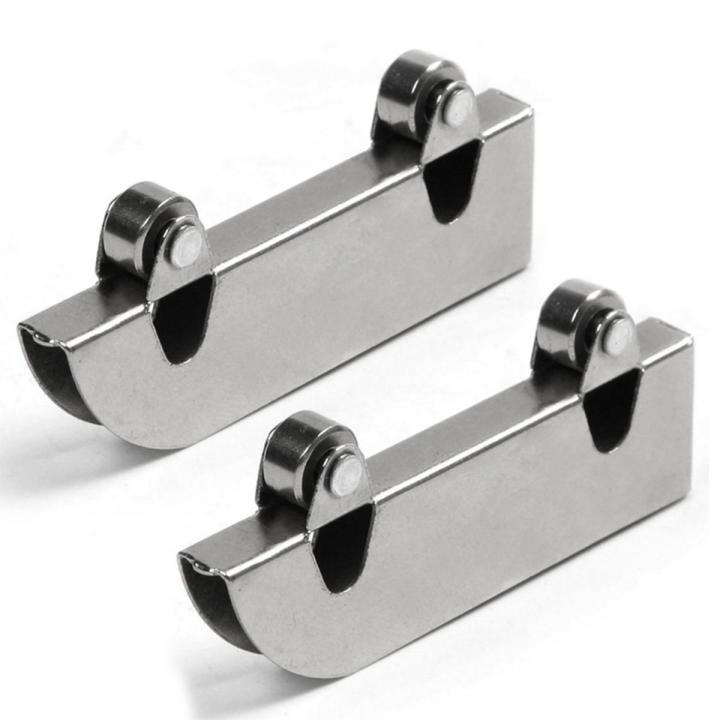 20-Piece Stainless Steel Double Flywheel Mountain Word Slot Sliding Door Track Glass Pulley Hardware Accessories