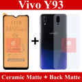 Vivo Y93 Matte Glass Fiber Glass Protector + Back Protector Carbon Fiber Matte Soft Skin Sheet For Vivo Y93. 